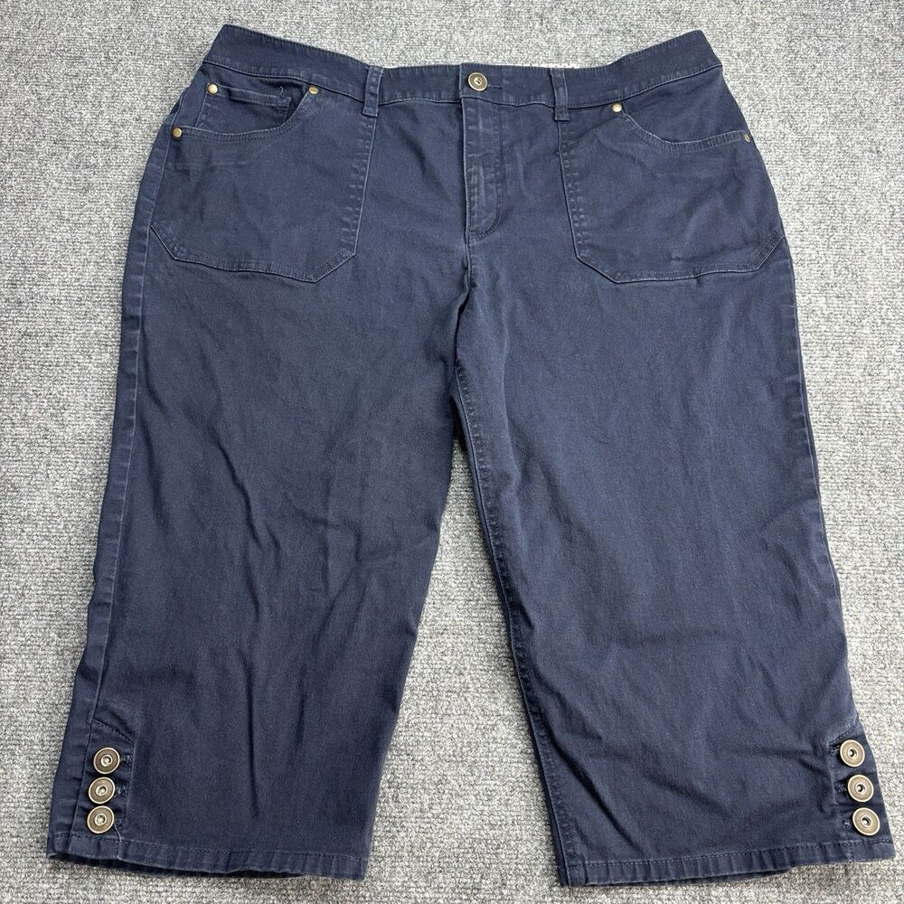 C.J. Banks Women's 18W Navy Bermuda Shorts 97% Cotton 3% Spandex